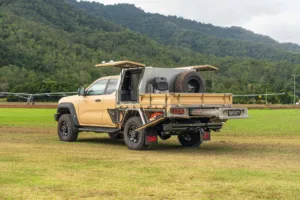 Ford Ranger Super Duty half canopy in a farm setting